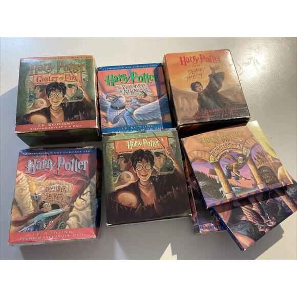 Set of 6 Harry Potter books 3-7 on Audio CD JK Rowling performance by Jim Dale - Picture 1 of 7